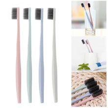 4 шт./компл. бамбук древесный уголь Нано ультра мягкая зубная щетка для гигиены полости рта сплошной цвет уход за зубами#11