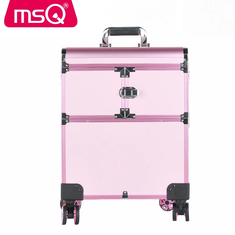 

MSQ Make up Tools For Handle Trolley Large Professional Cosmetic Case Multilayer Large Capacity Caster Professional Storage Box