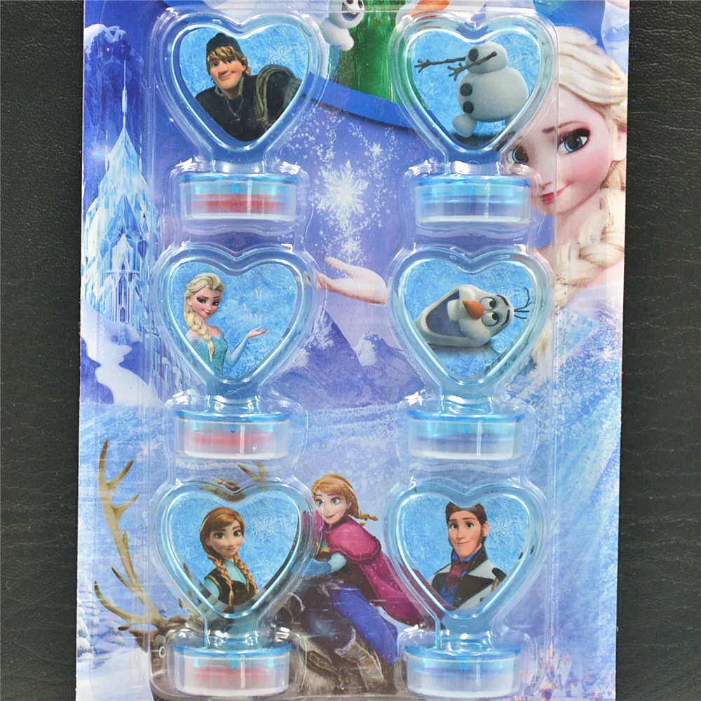 

6Pcs/Set Frozen Seal Anna and Elsa Disney Stamper Children DIY Diary Decorative Painting Scrapbooking Decoration Frozen Gift