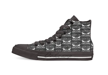 

GOATS are awesome Design breathable Casual High Top lace-up Canvas shoes sneakers For Drop shipping