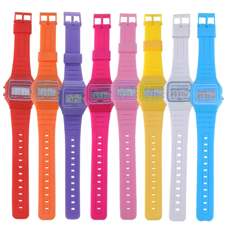 Розовые детские электронные часы с силиконовым ремешком для мальчиков и девочек, электронные часы с хронографом и будильником, милые студенческие светодиодный часы, Montre Enfant