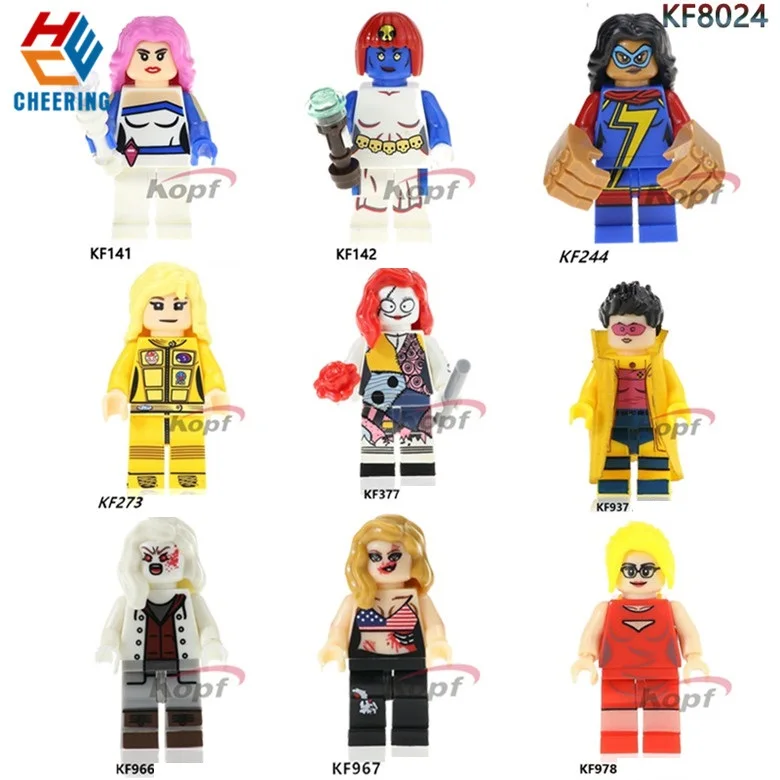 

Single Sale Building Blocks Super Heroes Mystique Felicity Smoak Zombie Sally Figures Toys For Children KF8024