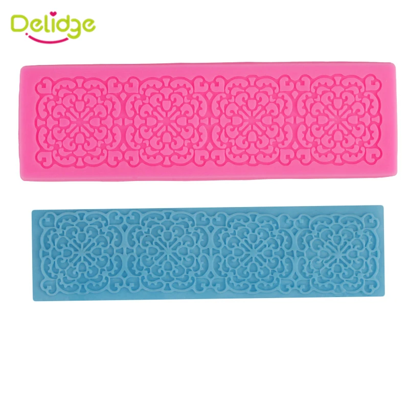 

Delidge 1pc Lace Silicone Cake Mold 3D Flower Sugarcraft Fondant Chocolate Biscuit Baking Mold DIY Cake Decorating Tools