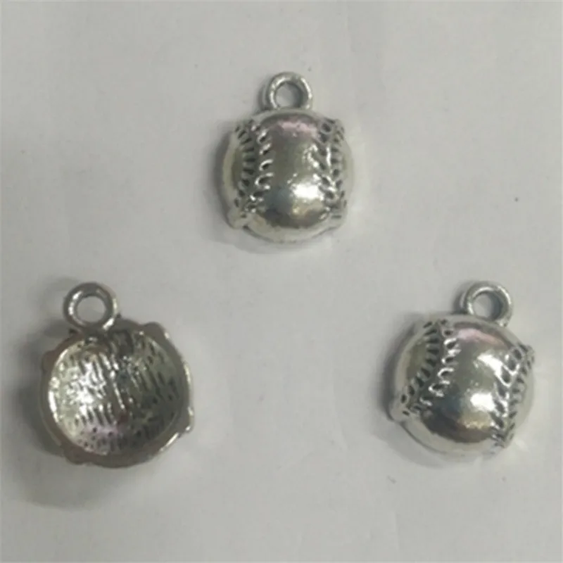 

NCRHGL Silvery Baseball Pendant Charm For Earring Bracelet Necklace Clothes Jewelry DIY Craft Findings 20pcs Wholesale 15x11mm