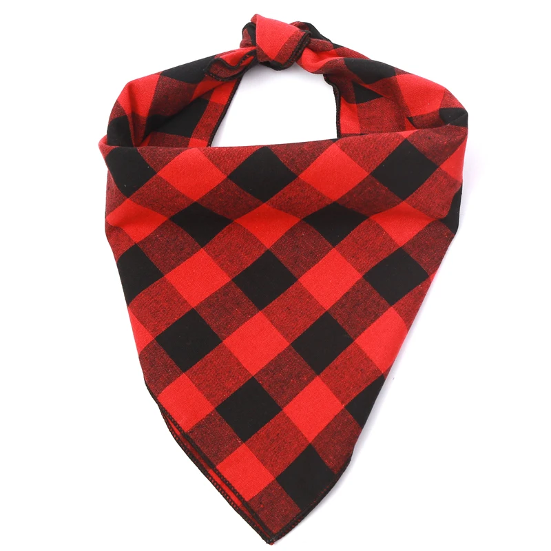 red buffalo plaid dog bandana