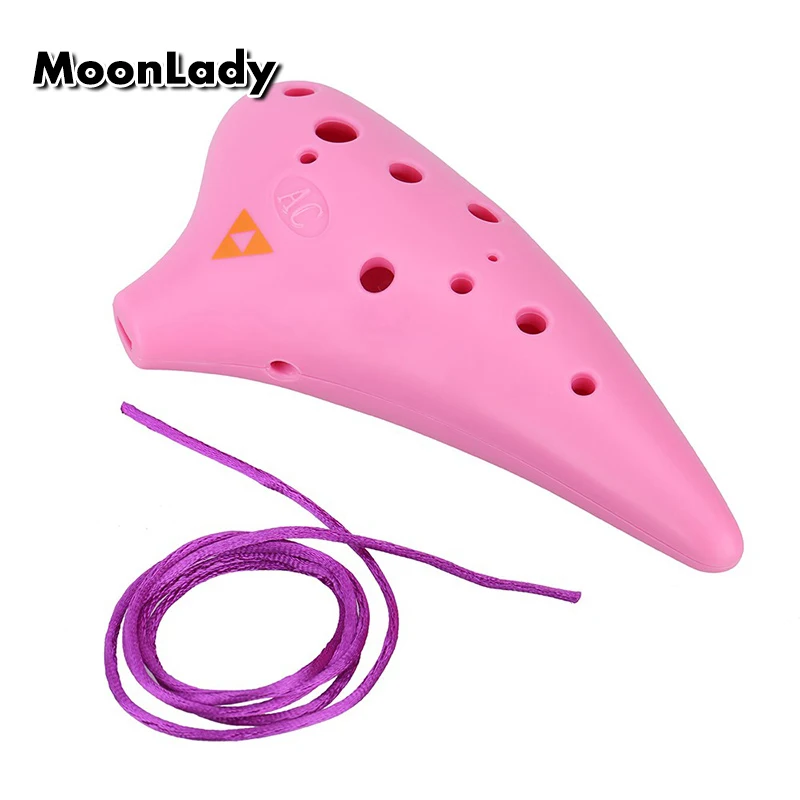 Пластиковый музыкальный инструмент Ocarina Alto C с 12 отверстиями цветной хорошего