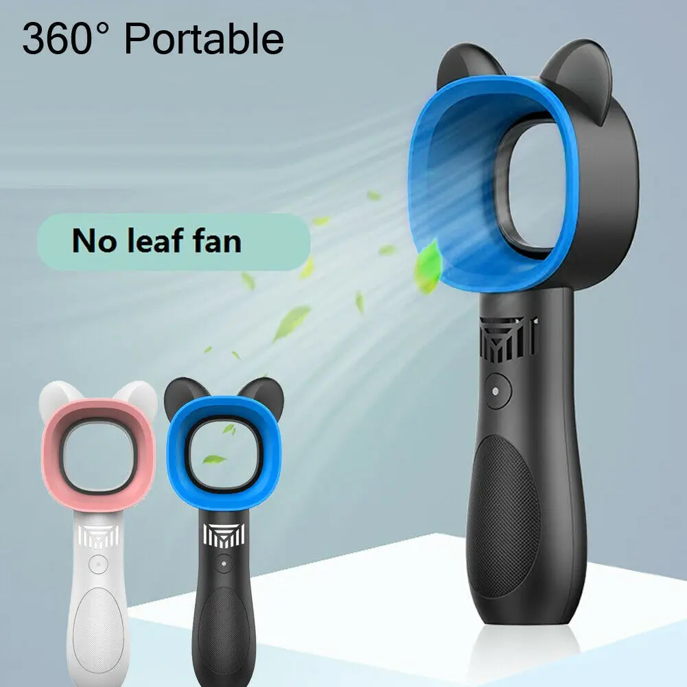 

Summer 360 Degrees Portable Mini USB Fan Bladeless Hand-Held Cooler Mini USB No Leaf Handy Fan New
