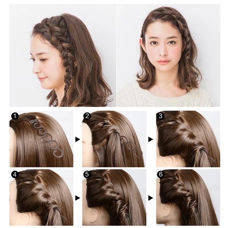 Y&W&F 2pcs Hair Braiding Tool Hair Twist Braider with Hook Hair Edge Twist Curler Styling Tool DIY Accessories