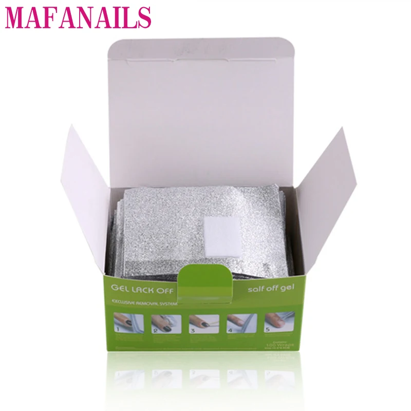 

50/100Pcs Aluminium Foil Nail Art Soak Off Acrylic Gel Polish Nail Removal Wraps Remover Makeup Tool