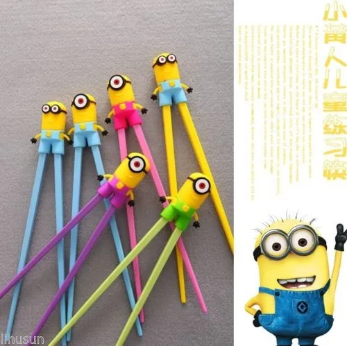 wholesale-Lots-4-pairs-Minions-Kids-training-Helper-Learning-Fun-Gift-Toy-Cheater-Chopsticks(1)