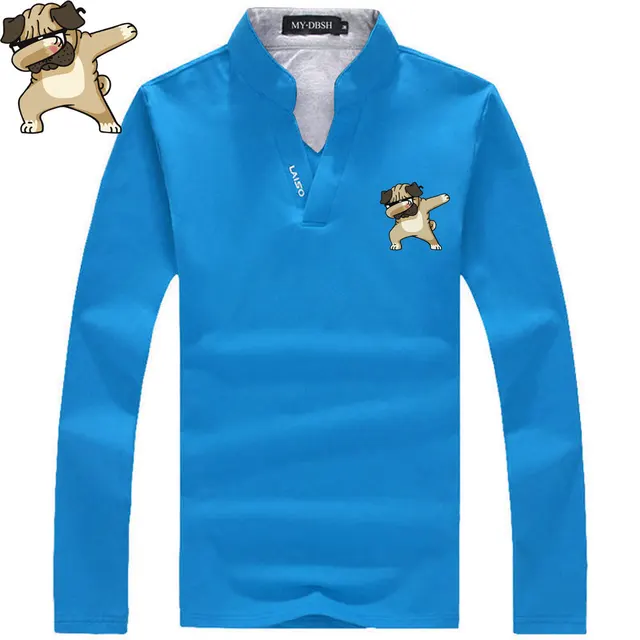 Newest Man Funny Polo Shirt Brand Men's Clothing Fashion Dabbing Pug