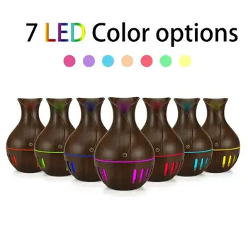 

130mL USB 7 Color Night Light Aroma Essential Oil Diffuser Ultrasonic Cool Mist Humidifier Air Purifier with Wood Grain for Home