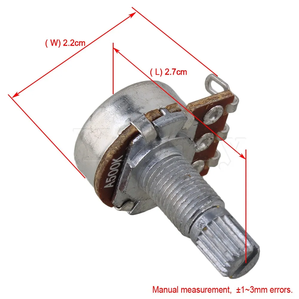Yibuy 10x A500K ohm Audio мини горшки потенциометр для гитары для Электрогитары