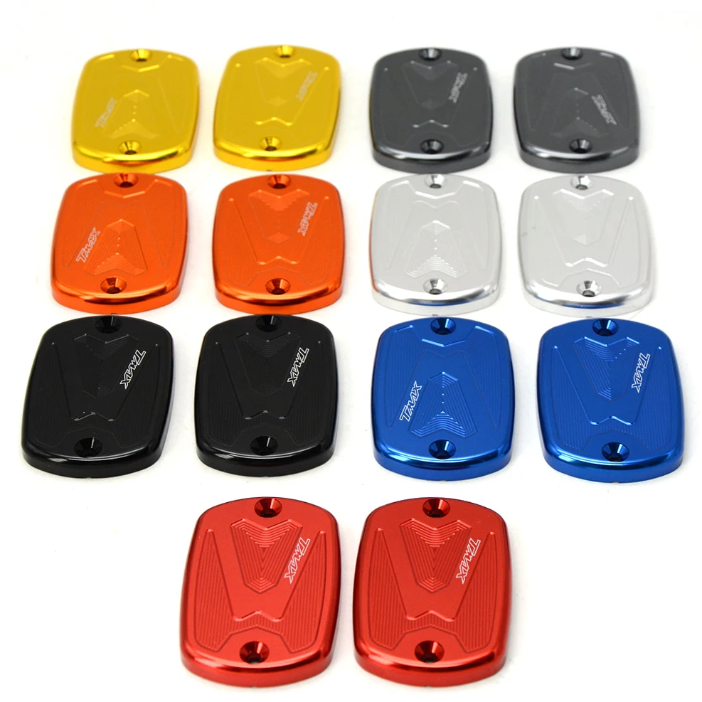 2 pieces Motorcycle CNC Front Brake Master Cylinder Fluid Reservoir Cover Cap for Yamaha Tmax 530 2012-2015 Tmax 500 2008 - 2011 motorcycle cnc front brake fluid reservoir cap cover for yamaha t max 530 500 tmax530 xp530 2012 2016 tmax500 xp500 2008 2011