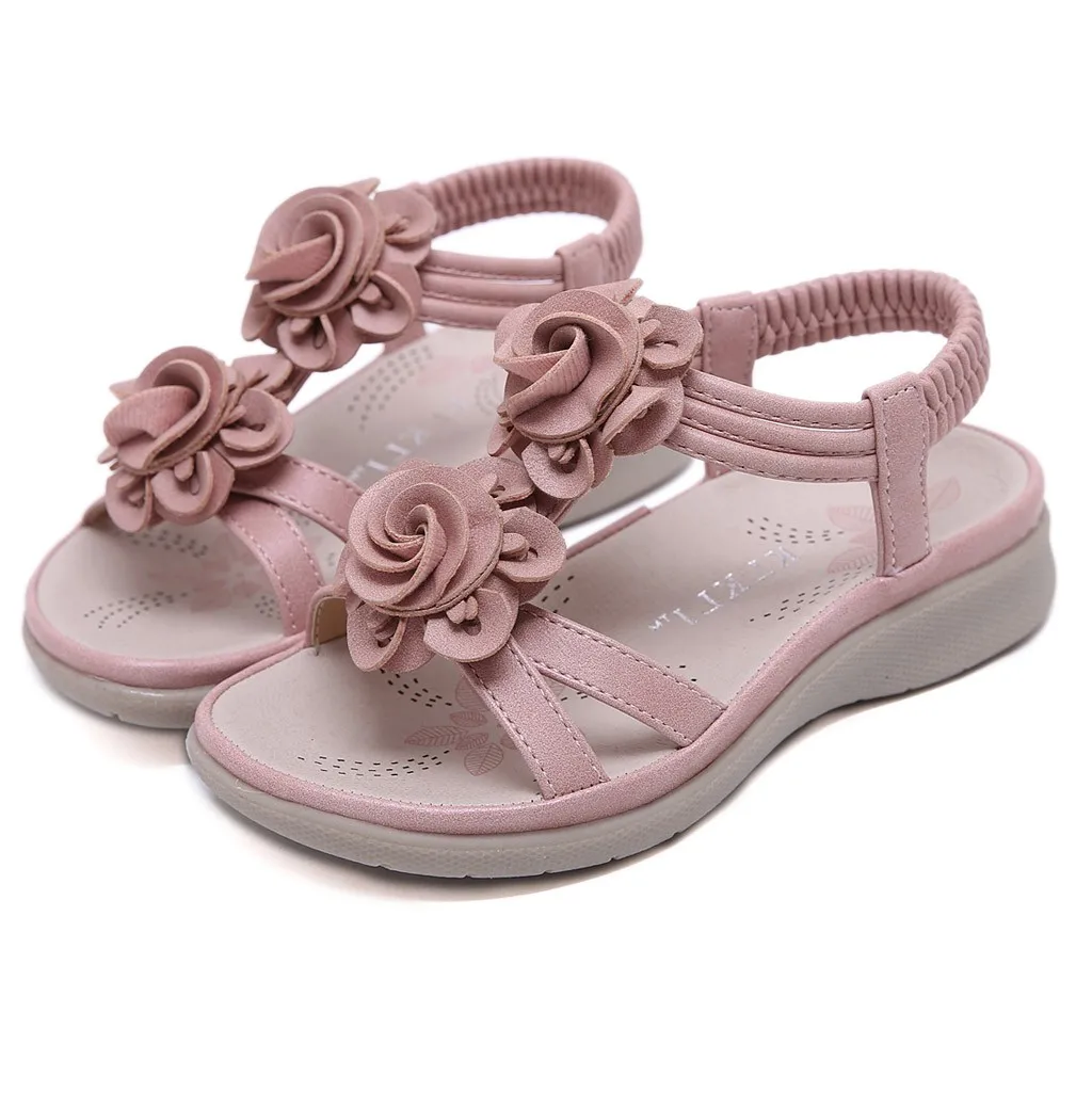 

ARLONEET 2019 Summer Outdoors Children Girls Bohemian Beach Casual Flower Sandals Princess Shoes toddler sandals girls shoes