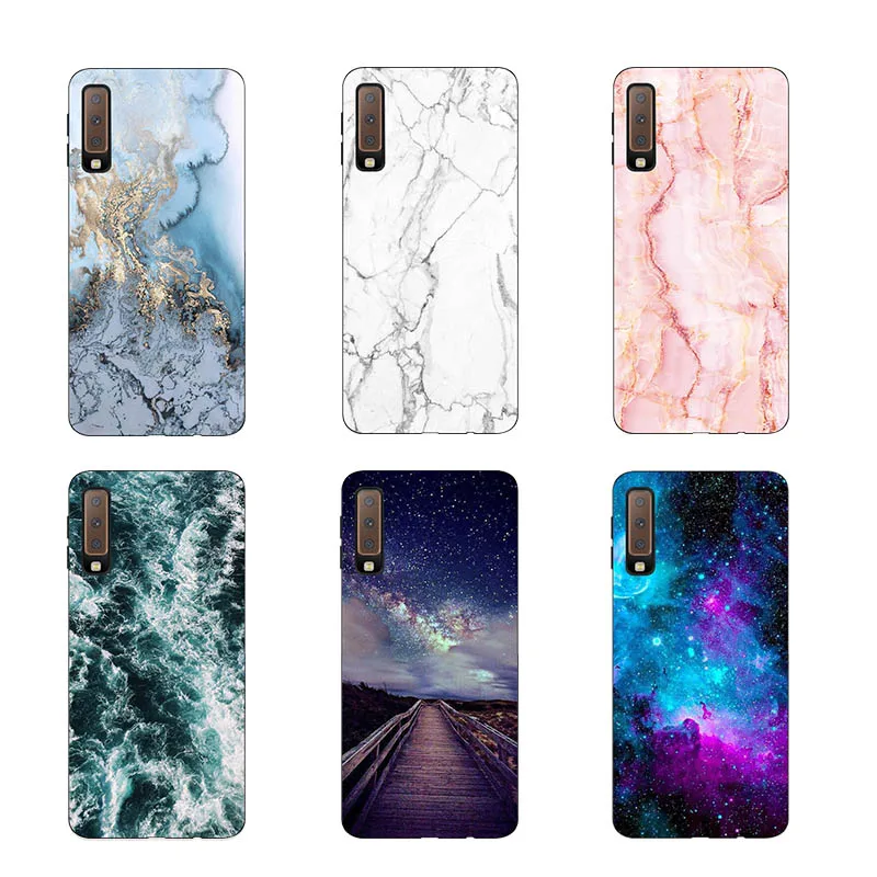 

TPU Cover sFor Samsung A7 2018 Case Matte Silicone Back Print Case sFor Samsung Galaxy A7 2018 A 7 A750 A750F Mobile Case Bumper