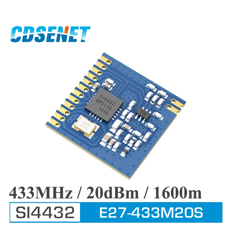 

433MHz SI4432 100mW Wireless rf module SPI SMD Transceiver CDSENET E27-433MS20S IOT 433 mhz rf Transmitter and Receiver