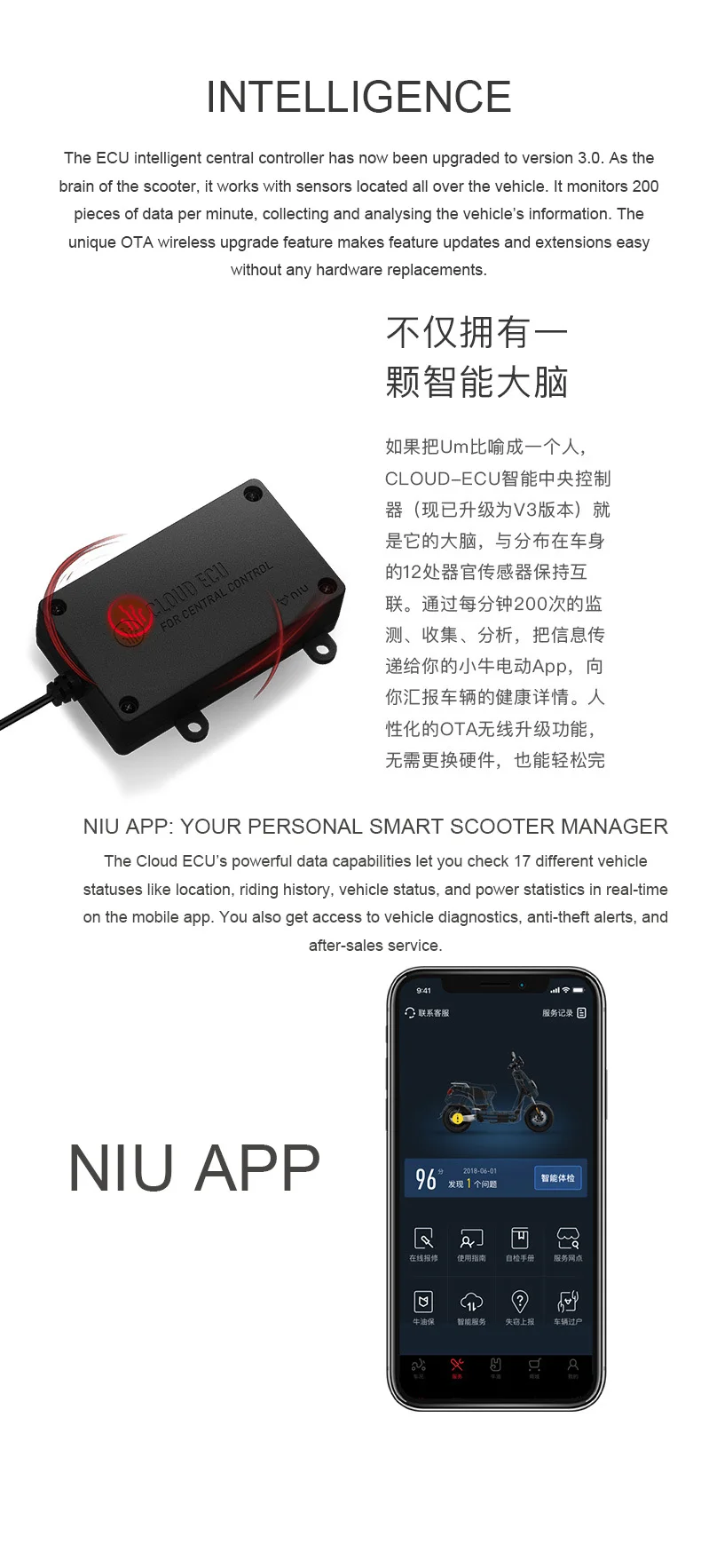 Excellent NIU Original UM Pro/Super light  electric scooter 48V lithium battery city smart electric scooter pro escooter 70-100km 16