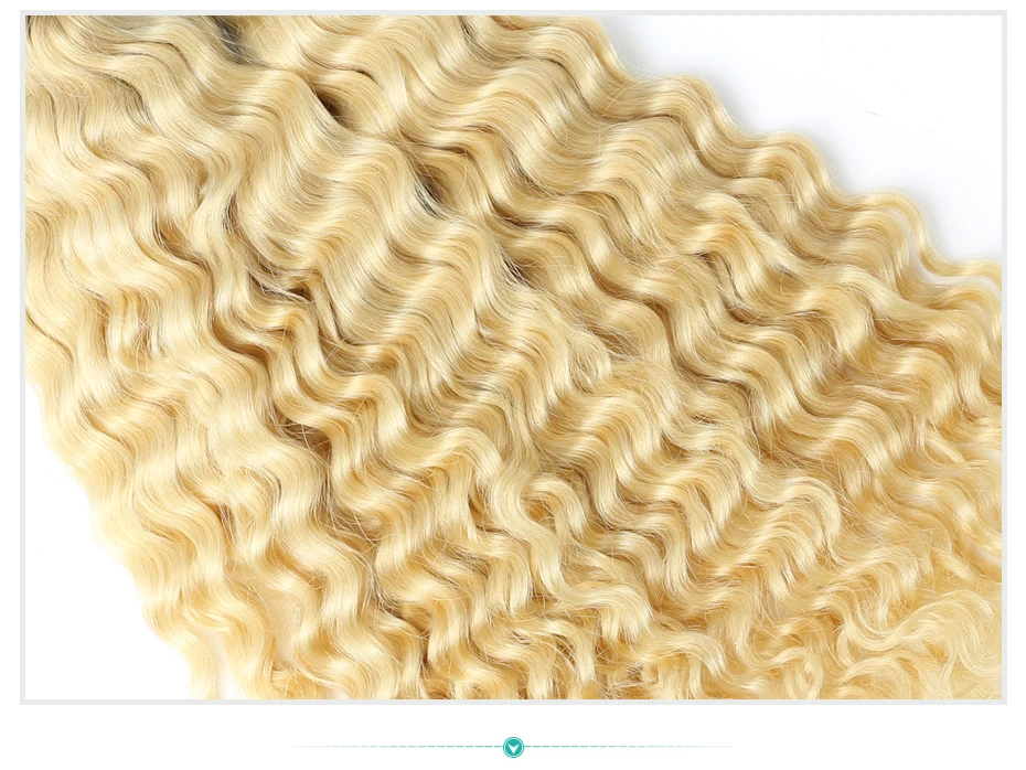 1B 613 Blonde Deep Wave Ombre Hair Bundle (25)