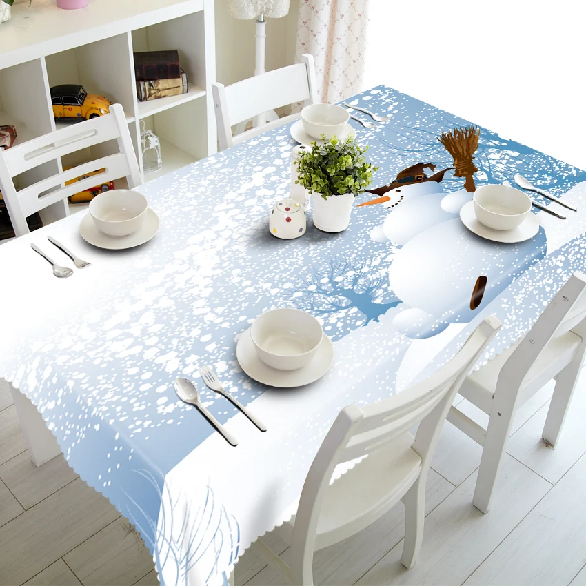 

Arctic Ice World and Snowman 3d Tablecloth Stereo Tablecloth Tapestry