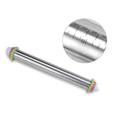 17 дюймов скалкой Нержавеющая сталь антипригарным тесто для пиццы ролик Скалка регулируемая с Толщина кольца руководства выпечки инструменты