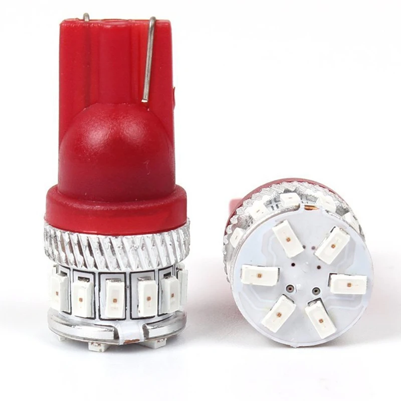 

10Pcs Red T10 18SMD LED Car Interior Exterior Bulbs lamp Car License Plate Map Dome Side Marker Light car-styling 12V 24V