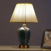 Традиционная винтажная китайская фарфоровая Керамическая Настольная лампа для спальни, гостиной, свадьбы, настольная лампа Jingdezhen, настольные лампы для спальни