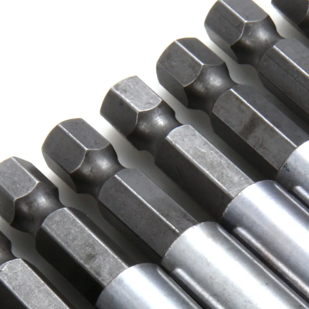 10pcs 1/4" Hex Shank Magnetic Extension Extend Socket 60mm Screwdriver Drill Bit Extender Bar Rod