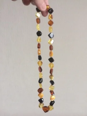 Yoowei натуральные ожерелья из янтаря для женщин ромбы нерегулярные бисерный воротник новогодние подарки для помолвки Исцеление Балтики янтарь ювелирные изделия