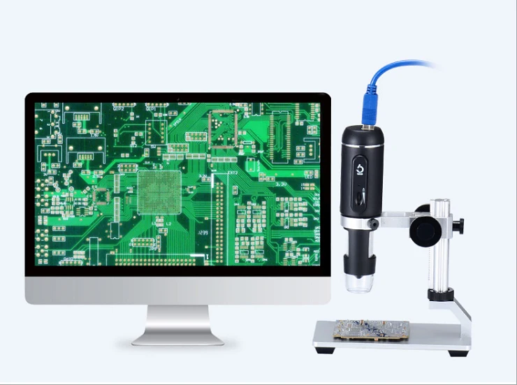 

2019New Arrival Mega Pixels HDMI 1600X 8 LED Digital Microscope USB Endoscope Camera Metal Base