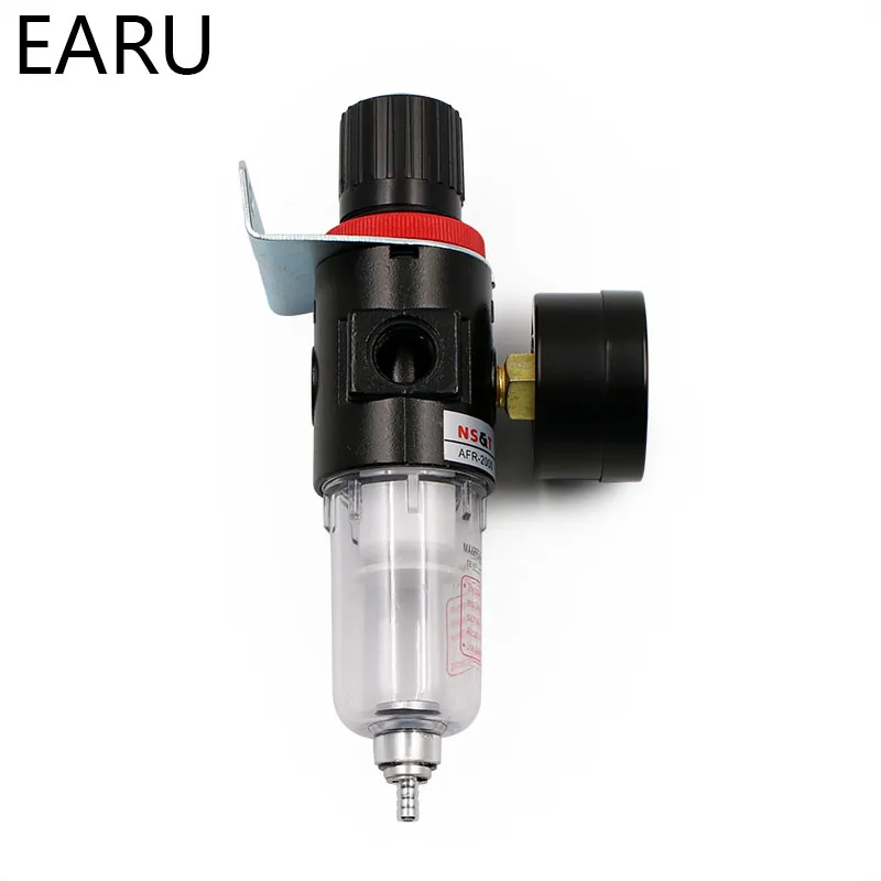 1pc AFR-2000 Pneumatic Filter Air Treatment Unit Pressure Regulator Compressor Reducing Valve Oil Water Separation AFR2000 Gauge