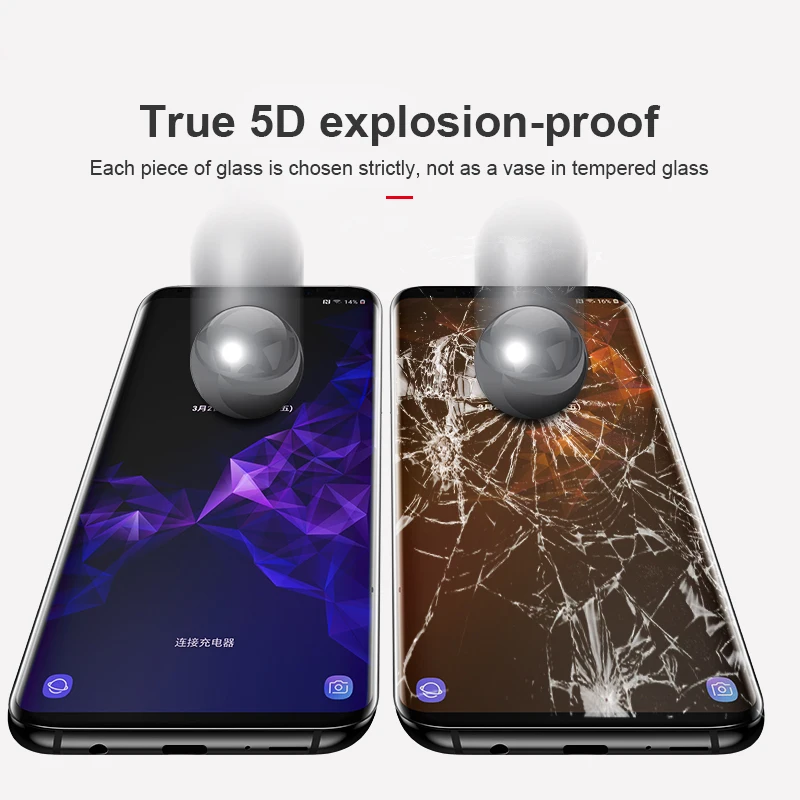 Защитное стекло RZP закаленное с полным покрытием для Samsung Galaxy S8 S9 S10 Plus Note 8 9