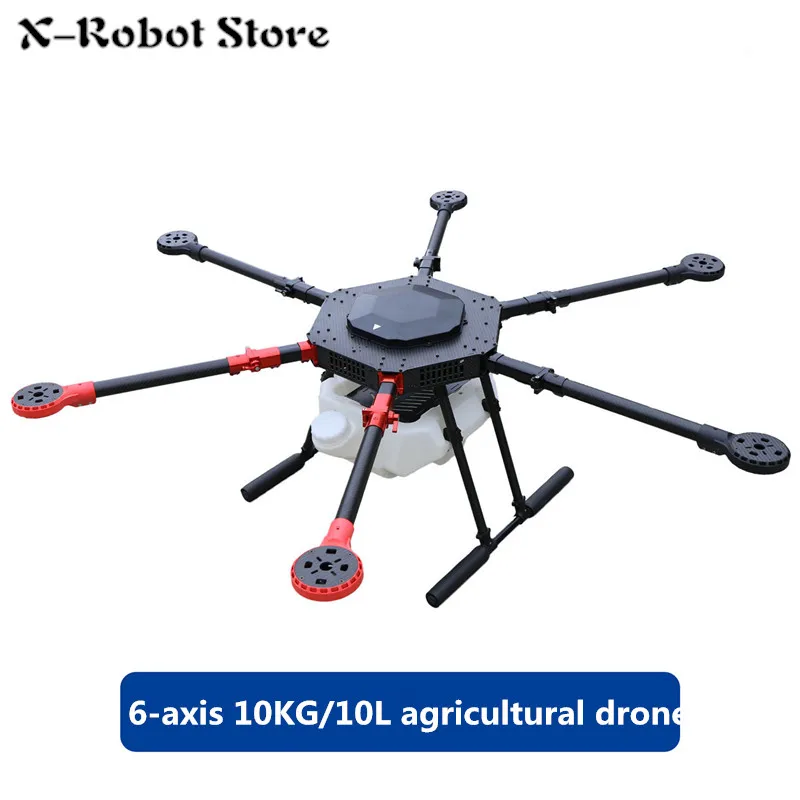 DIY 10KG / 10L Agriculture drone spraying gimbal system 6-axis 1400mm Wheelbase Folding frame for UAV Hexacopter Spray pump