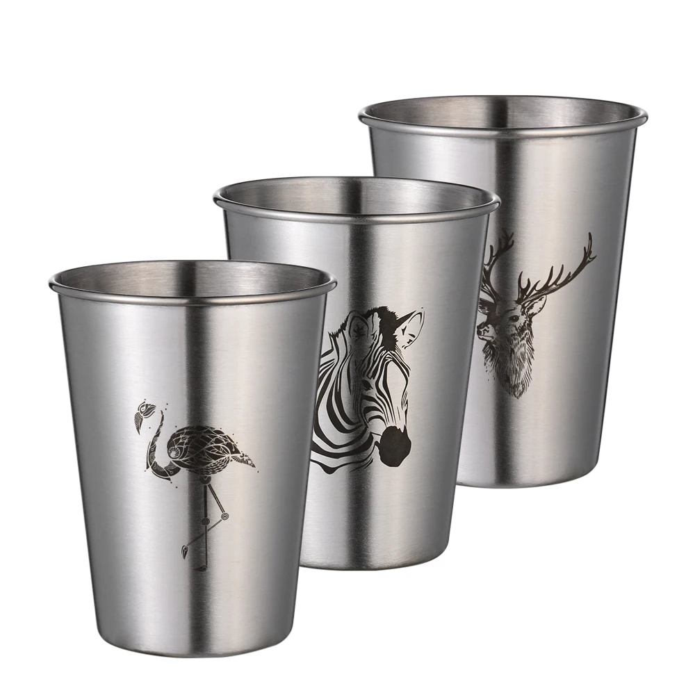 

6 design 350/500ML Simple Flamingo Tumbler Pint Stainless Steel Juice Beer Water Cup Unbreakable Beer Mug Coffee Tea Cup New