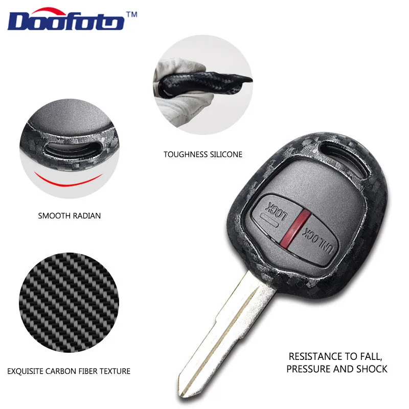 Car carbon fiber key cover for MITSUBISHI (2)