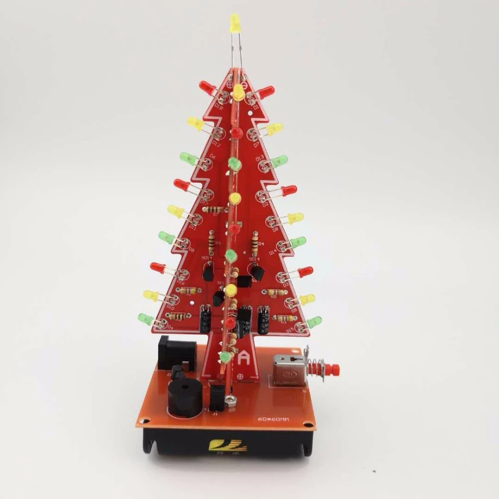 Diy Electronic Christmas Tree Kit Soldering Practice 7 Diy Color Led Water Light Parts Accessories Aliexpress