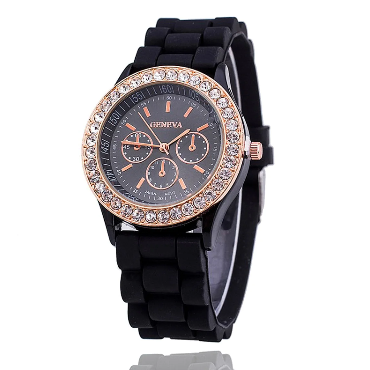 Geneva Casual Watch Women Crystal Dress Watch 2017 Quartz men Silicone watches Unisex Wristwatch Sports watch relogio feminino