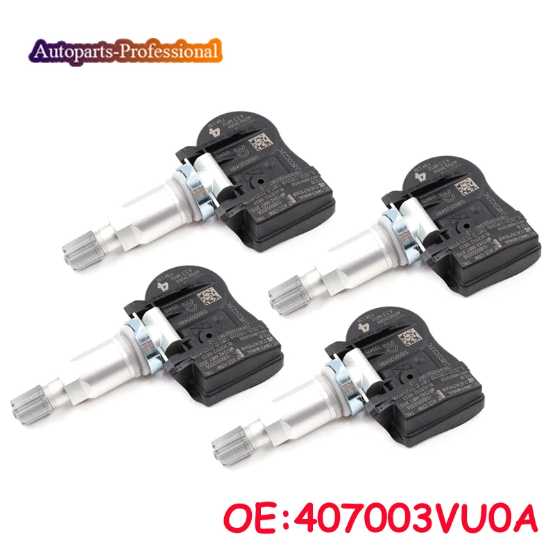 4 шт./партия 407003VU0A для Nissan NOTE QASHQAI TIIDA хэтчбек X-T Renault ESPACE V KOLEOS Автомобильный TPMS датчик давления в шинах 433 МГц