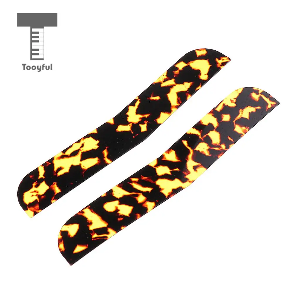Tooyful 2 Pieces Celluloid Erhu Corner Piece Decal Sticker Erhu Snakeskin Protectors for Erhu Player DIY 94 x 15mm