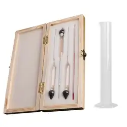Тестер гидрометра винтажная измерительная бутылка деревянная коробка набор инструментов спиртометр измеритель концентрации вина