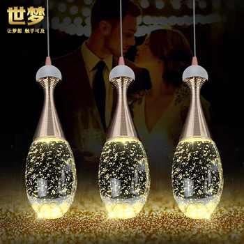 

modern glass bottle crystal bubble pendant light restaurant dinging room bar hanging lighting