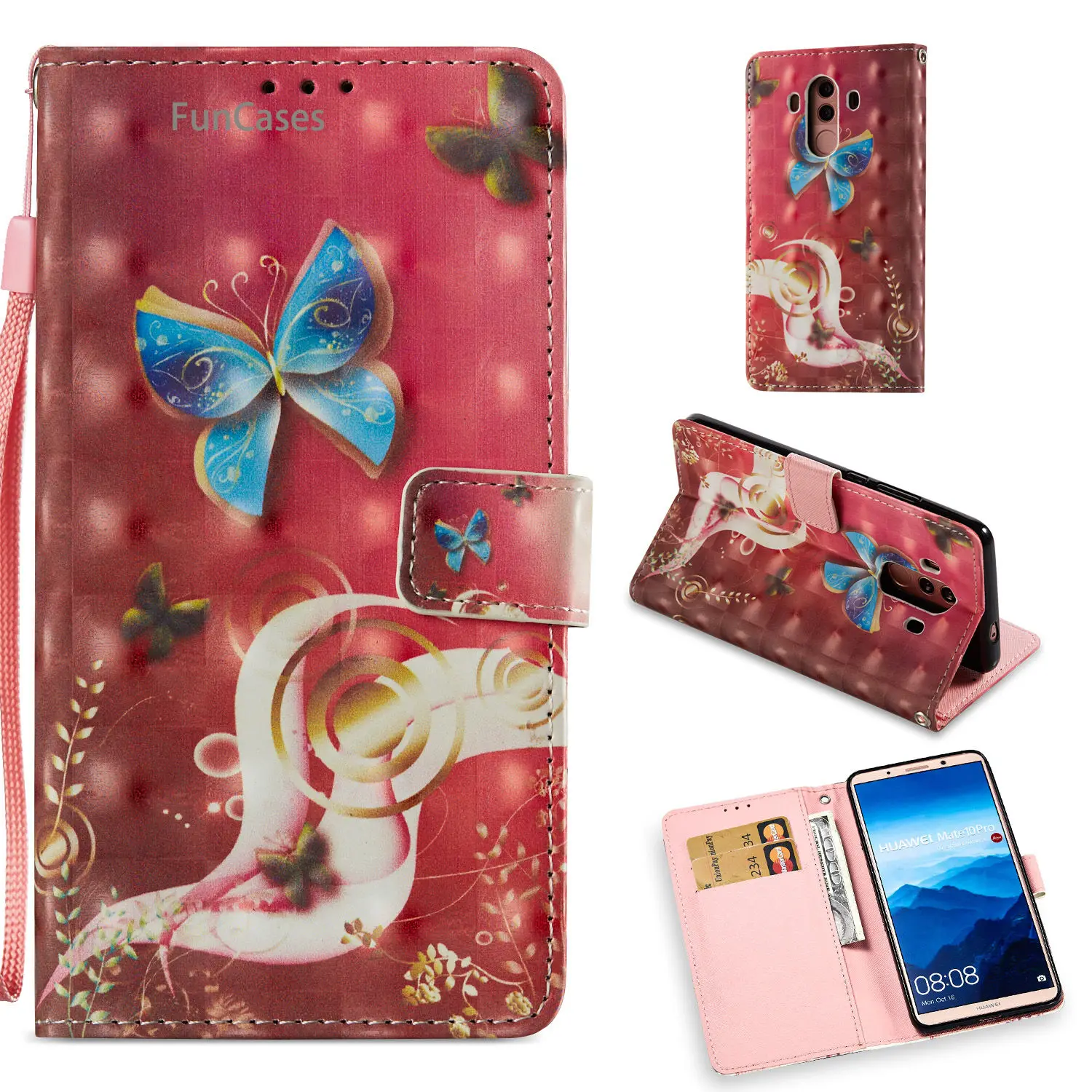 Cute Black Lace Flip Phone Case sFor Hoesjes Huawei Mate 10 Pro Soft TPU Back Cover Protect Ascend | Мобильные телефоны и