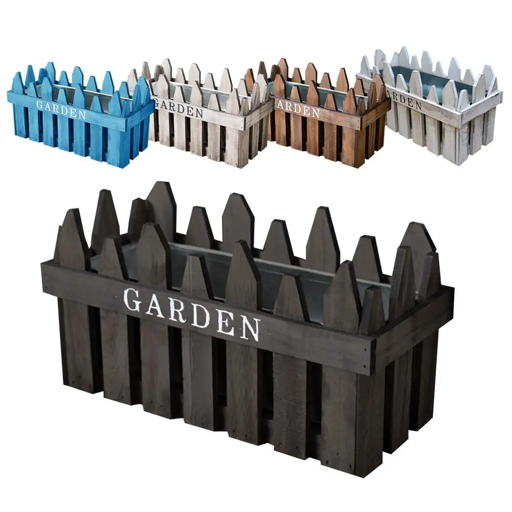 

Flower Pot Herb Planter Boxes Wooden Porch Deck Railing Planter Rectangle Window Planter Box Container Garden Plant Pot Macetas