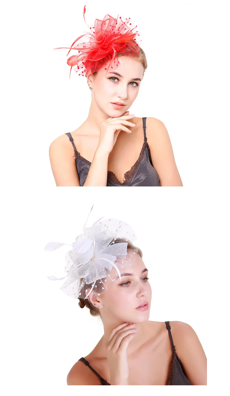 Вуалетки VintageHat для женщин чай праздничный обруч Кентукки Дерби свадебные коктейльные цветы сетки перья заколка для волос