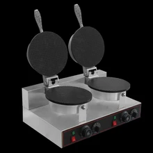 1000W Double Head Ice Cream Leather Machine 2 Plate Cone Baker Egg roll machine Ice Cream Paper Maker ice cream cone