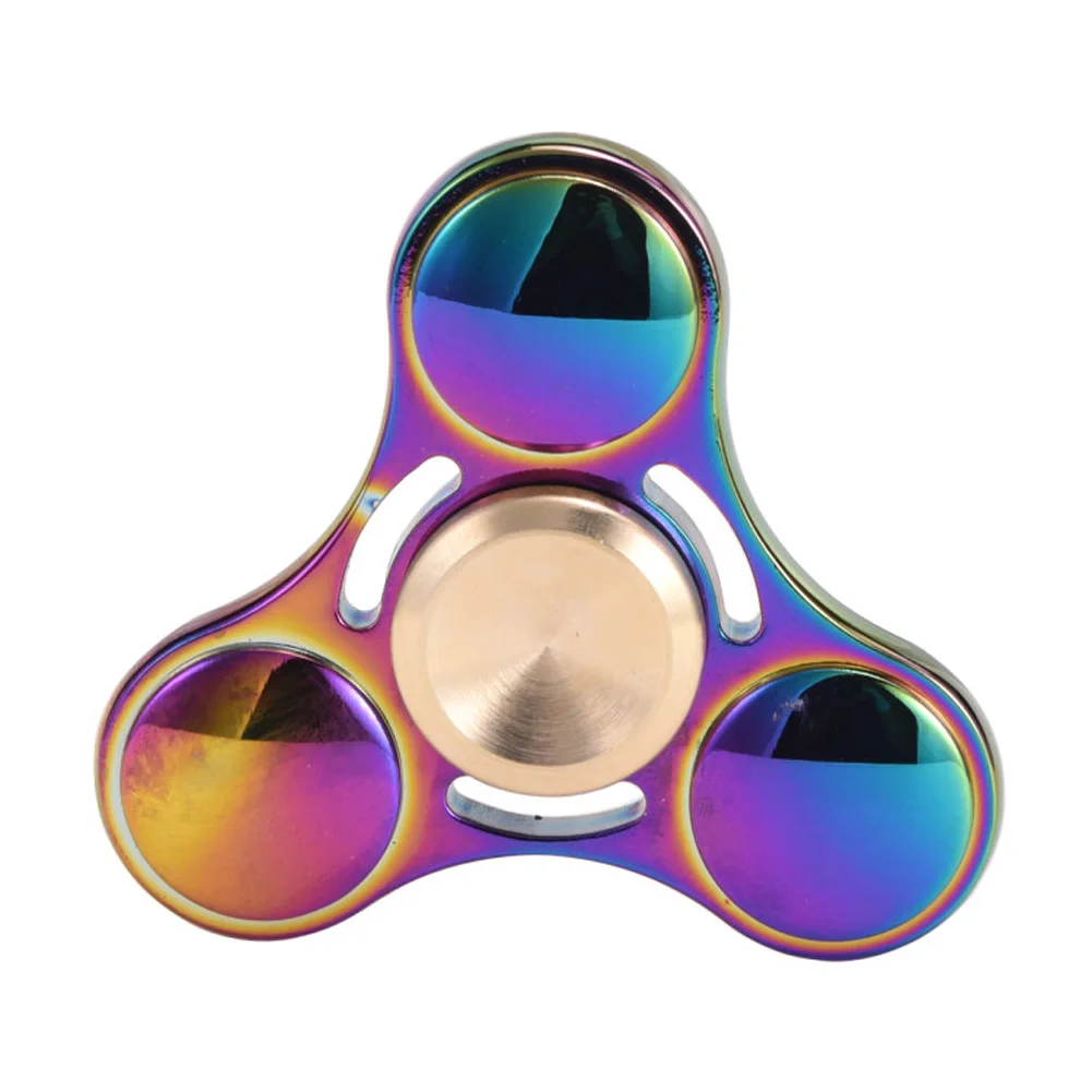 Spring Toy Hand Spinner Red Copper Metal Tri Fidget Spinner Anti Stress New Year Gift Toys