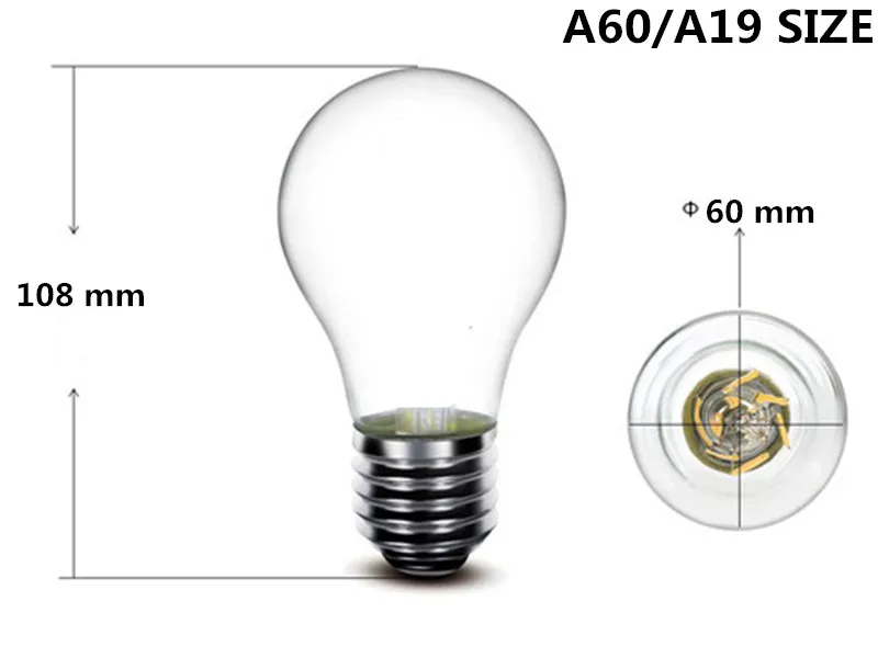 1 шт. светодиодный светильник накаливания E27 E14 2 Вт 4 Вт 6 Вт 8 Вт прозрачный Ретро светильник Эдисона лампа накаливания A60 G45 220 В AC супер яркий