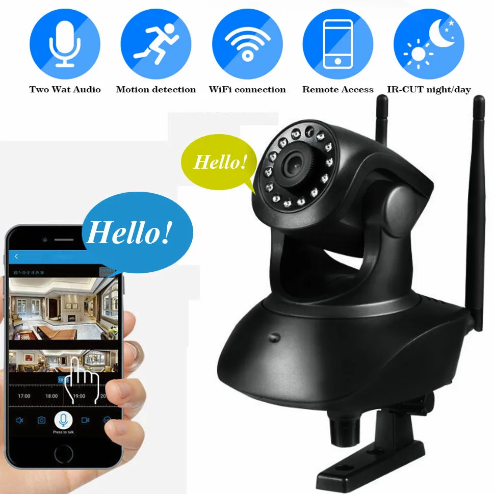 

Wifi Camera Wi-Fi Security IP Camera 1080p HD Pan Tilt IP Network Surveillance Webcam Day Night Vision, Baby Monitor CamHi APP