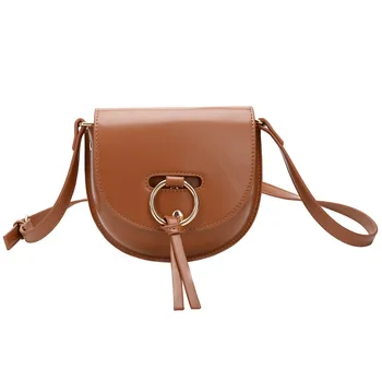 

Womens Bag Fashion Wild Saddle Retro Ring Simple Shoulder Messenger bolsos mujer torebka damska shopper schoudertas dames