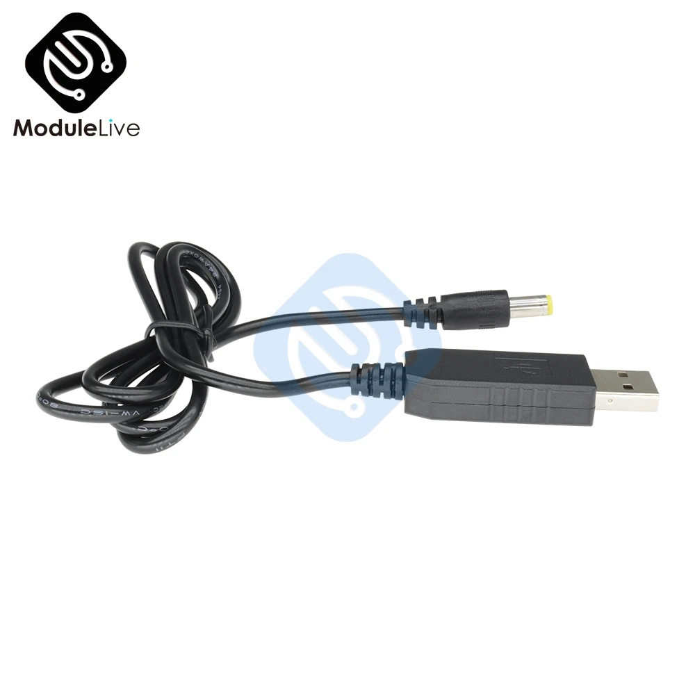 USB DC 5V к DC 12V повышающий кабель Модуль преобразователя 2,1x5,5 мм Штекерный разъем